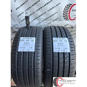2 PNEUMATICI 205/45 R16 BARUM ESTIVE 90%