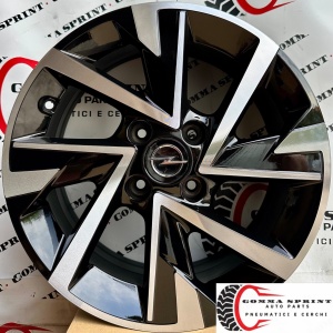 4 CERCHI IN LEGA ORIGINALI RAGGIO 16 OPEL CORSA NEW NERO LUCIDO DIAMANTATO (PARI AL NUOVO)