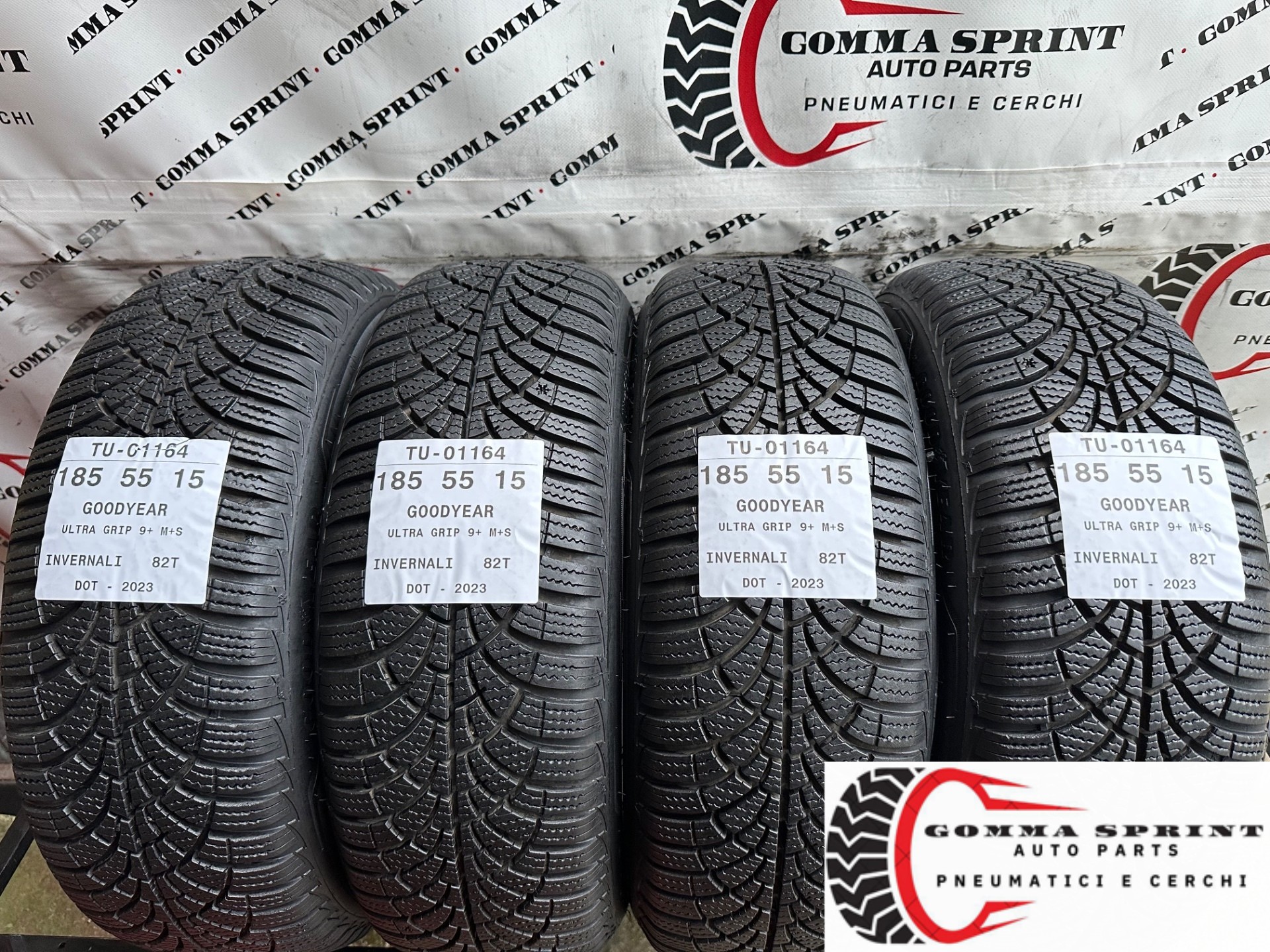 4 PNEUMATICI 185/55 R15 GOODYEAR INVERNALI 95%