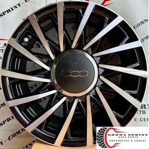 4 CERCHI IN LEGA ORIGINALI RAGGIO 15 FIAT 500 NEW NERO LUCIDO DIAMANTATO (PARI AL NUOVO)