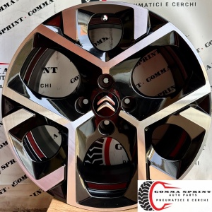 4 CERCHI IN LEGA ORIGINALI RAGGIO 17 CITROEN C3 C3 AIRCROSS C4 NERO LUCIDO DIAMANTATO (PARI AL NUOVO)