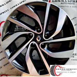 4 CERCHI IN LEGA ORIGINALI RAGGIO 18 RENAULT KADJAR KOLEOS NERO LUCIDO DIAMANTATO (PARI AL NUOVO)