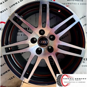 4 CERCHI IN LEGA RAGGIO 17 AUDI A6 Q3 NERO LUCIDO DIAMANTATO (PARI AL NUOVO)