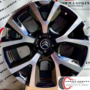 4 CERCHI IN LEGA ORIGINALI RAGGIO 19 CITROEN C5 AIRCROSS NERO LUCIDO DIAMANTATO (PARI AL NUOVO)