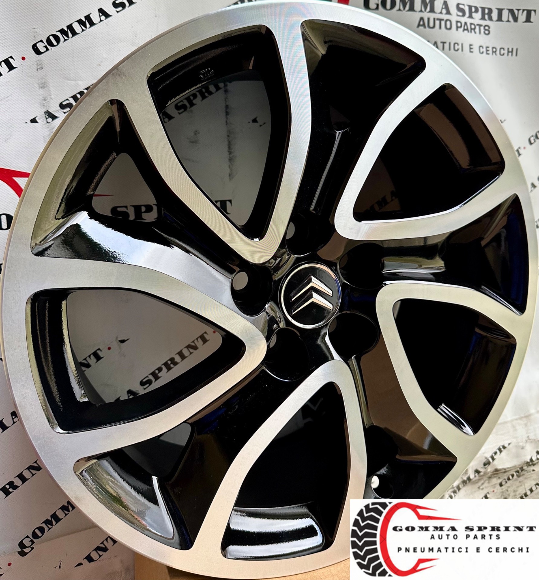 4 CERCHI IN LEGA RAGGIO 18 CITROEN MITSUBISHI NERO LUCIDO DIAMANTATO (PARI AL NUOVO) - immagine 2