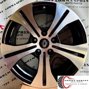 4 CERCHI IN LEGA ORIGINALI RAGGIO 17 RENAULT MEGANE NERO LUCIDO DIAMANTATO (PARI AL NUOVO)