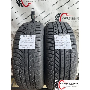 2 PNEUMATICI 215/55 R17 CONTINENTAL INVERNALI 90%