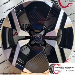 4 CERCHI IN LEGA ORIGINALI RAGGIO 17 PEUGEOT 2008 NERO LUCIDO DIAMANTATO