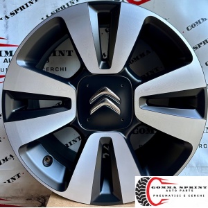 4 CERCHI IN LEGA ORIGINALI RAGGIO 16 CITROEN C3 C4 NERO OPACO DIAMANTATO