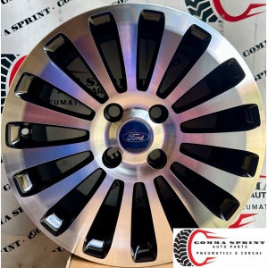 4 CERCHI IN LEGA ORIGINALI RAGGIO 16 FORD FIESTA NERO LUCIDO DIAMANTATO