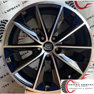 4 CERCHI IN LEGA ORIGINALI RAGGIO 16 SEAT IBIZA NERO LUCIDO DIAMANTATO