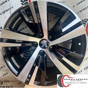 4 CERCHI IN LEGA ORIGINALI RAGGIO 18 PEUGEOT 3008 NERO LUCIDO DIAMANTATO