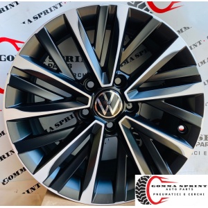 4 CERCHI IN LEGA RAGGIO 16 VOLKSWAGEN T-ROC TAOS GOLF 5 6 7 NERO OPACO DIAMANTATO