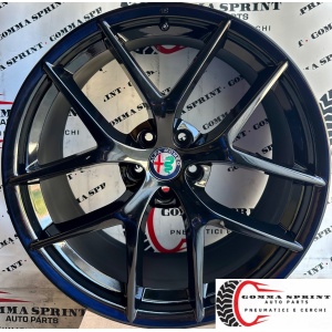 4 CERCHI IN LEGA ORIGINALI RAGGIO 20 ALFA ROMEO STELVIO NERO LUCIDO (PARI AL NUOVO)