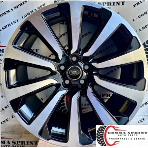 4 CERCHI IN LEGA ORIGINALI RAGGIO 20 LAND ROVER VELAR NERO LUCIDO DIAMANTATO (PARI AL NUOVO)