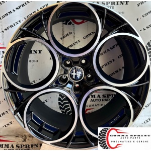 4 CERCHI IN LEGA RAGGIO 20 ALFA ROMEO STELVIO NERO LUCIDO DIAMANTATO (PARI AL NUOVO)