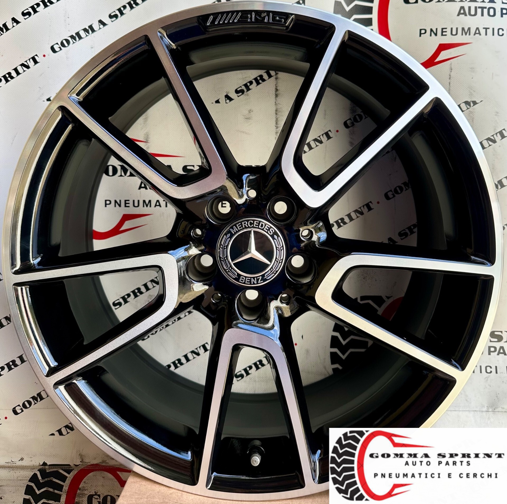 4 CERCHI IN LEGA ORIGINALI RAGGIO 19 MERCEDES CLASSE C AMG NERO LUCIDO DIAMANTATO (PARI AL NUOVO)