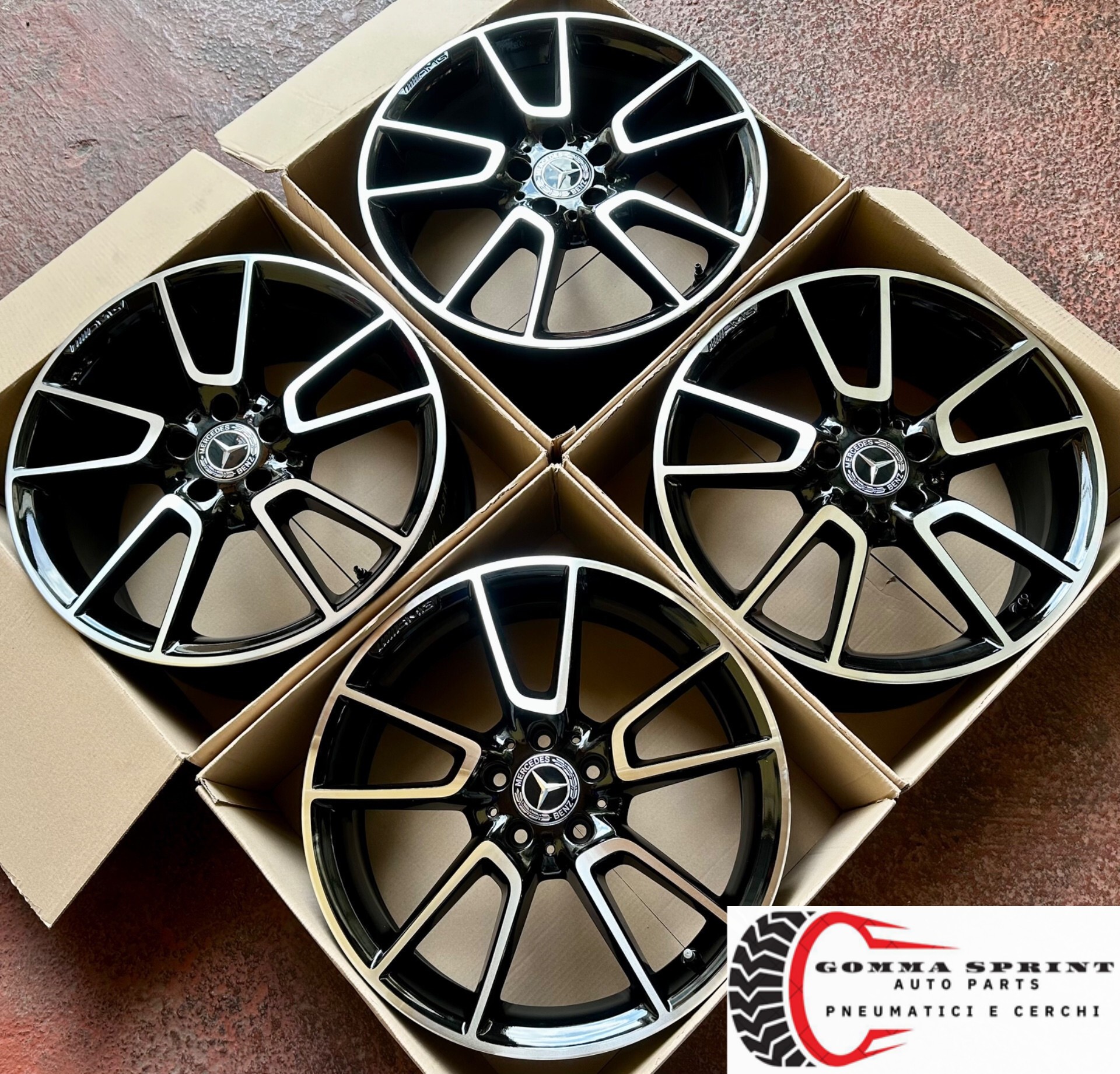4 CERCHI IN LEGA ORIGINALI RAGGIO 19 MERCEDES CLASSE C AMG NERO LUCIDO DIAMANTATO (PARI AL NUOVO) - immagine 11