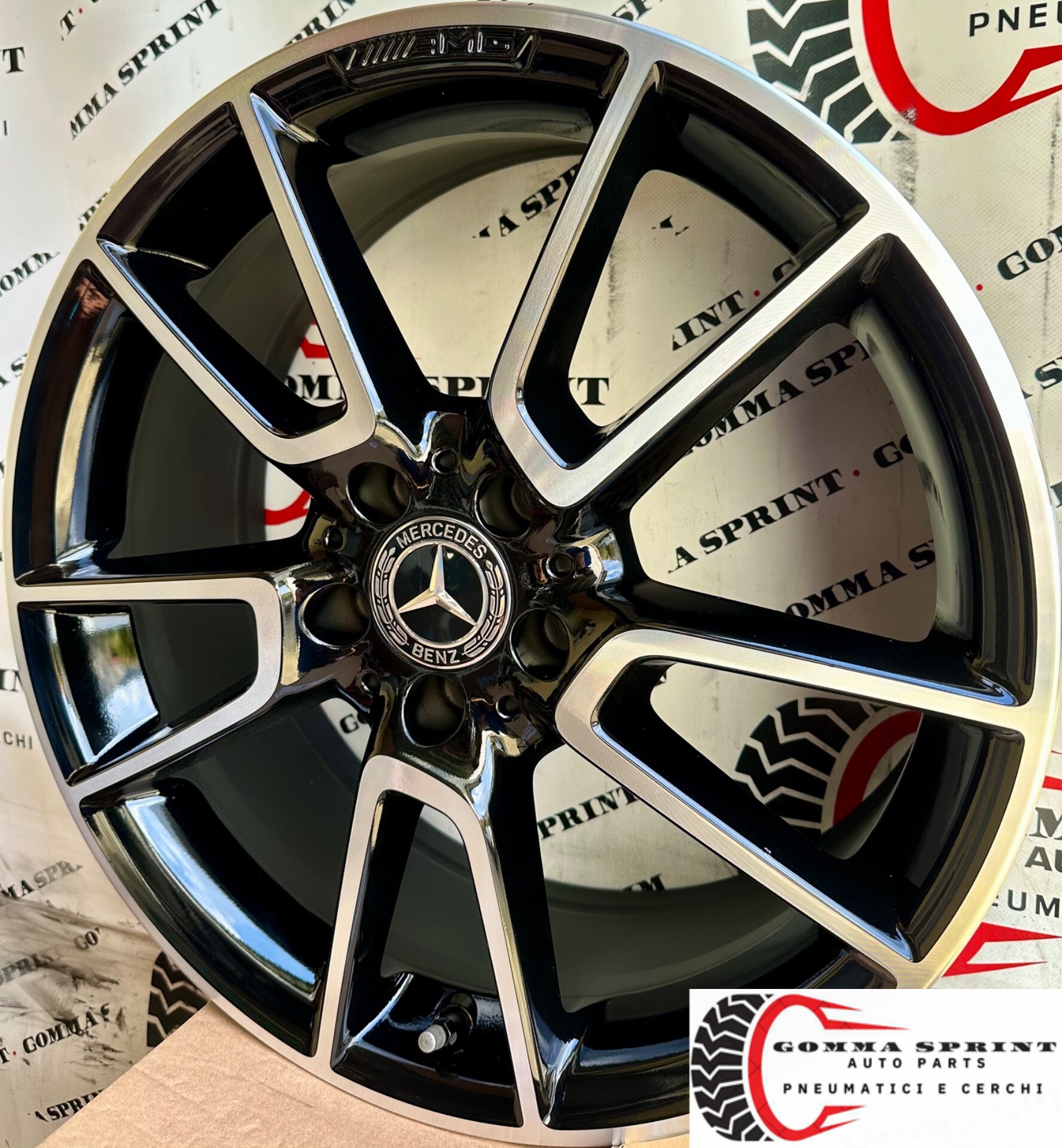 4 CERCHI IN LEGA ORIGINALI RAGGIO 19 MERCEDES CLASSE C AMG NERO LUCIDO DIAMANTATO (PARI AL NUOVO) - immagine 5