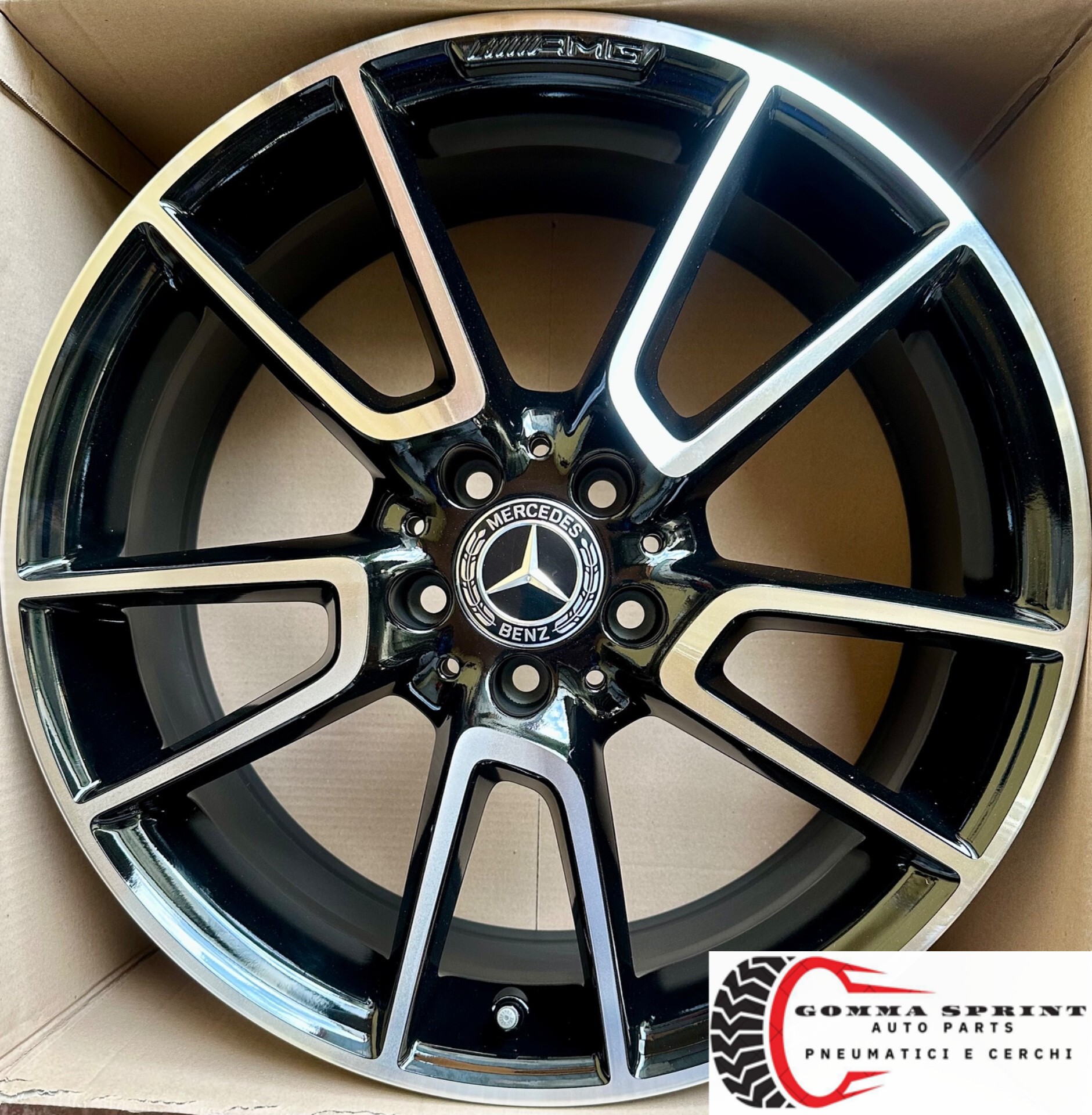 4 CERCHI IN LEGA ORIGINALI RAGGIO 19 MERCEDES CLASSE C AMG NERO LUCIDO DIAMANTATO (PARI AL NUOVO) - immagine 7