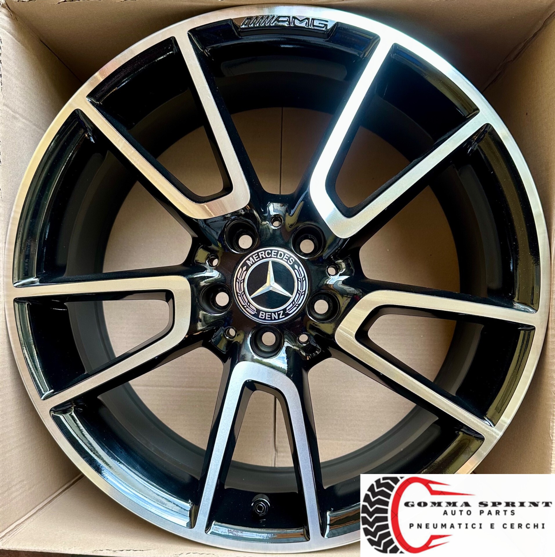 4 CERCHI IN LEGA ORIGINALI RAGGIO 19 MERCEDES CLASSE C AMG NERO LUCIDO DIAMANTATO (PARI AL NUOVO) - immagine 8