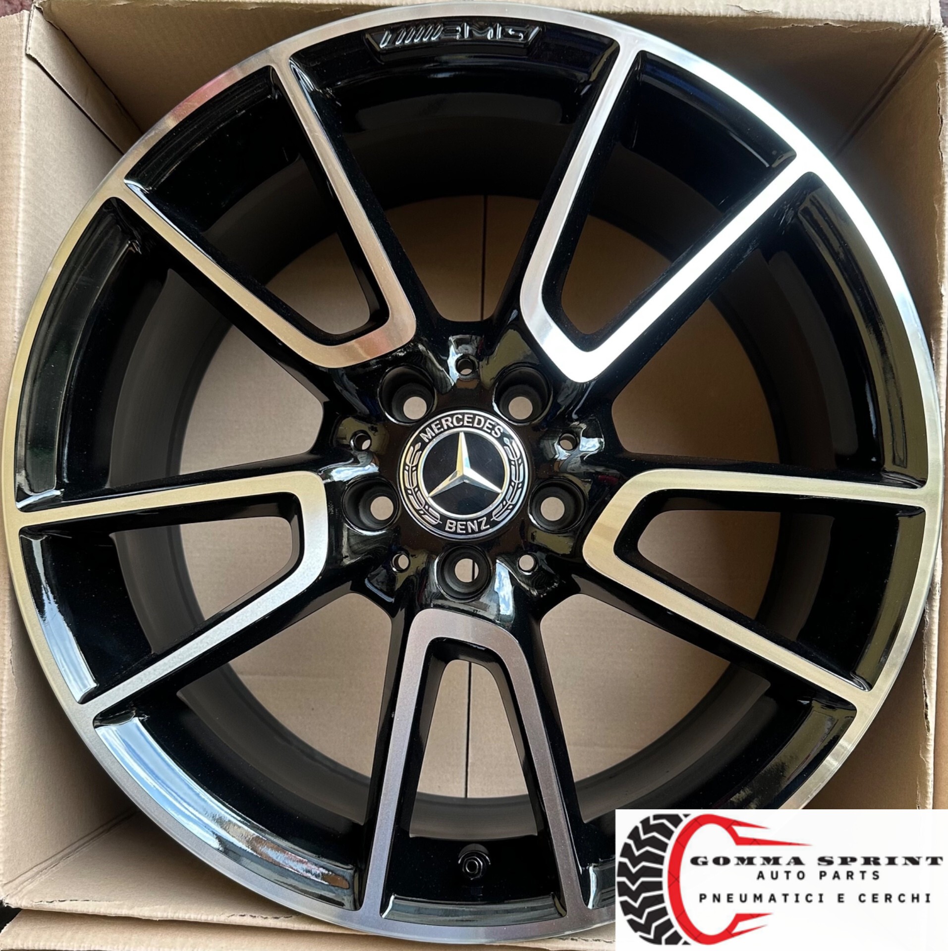 4 CERCHI IN LEGA ORIGINALI RAGGIO 19 MERCEDES CLASSE C AMG NERO LUCIDO DIAMANTATO (PARI AL NUOVO) - immagine 9