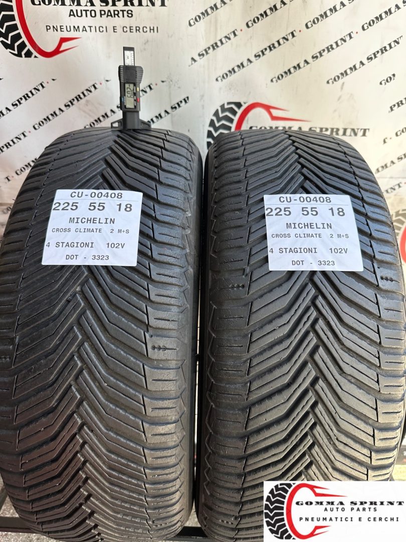 2 PNEUMATICI 225/55 R18 MICHELIN 4 STAGIONI 70%