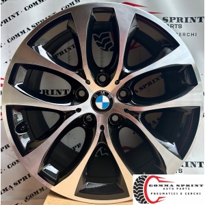 4 CERCHI IN LEGA RAGGIO 17 BMW SERIE 1 SERIE 2 NERO LUCIDO DIAMANTATO (PARI AL NUOVO)
