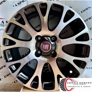 4 CERCHI IN LEGA ORIGINALI RAGGIO 15 FIAT GRANDE PUNTO- PUNTO EVO NERO LUCIDO DIAMANTATO (PARI AL NUOVO)