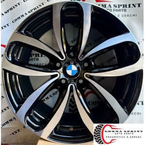 4 CERCHI IN LEGA BMW RAGGIO 18 SERIE 3 4 5 6 7 Z4 NERO LUCIDO DIAMANTATO (PARI AL NUOVO)