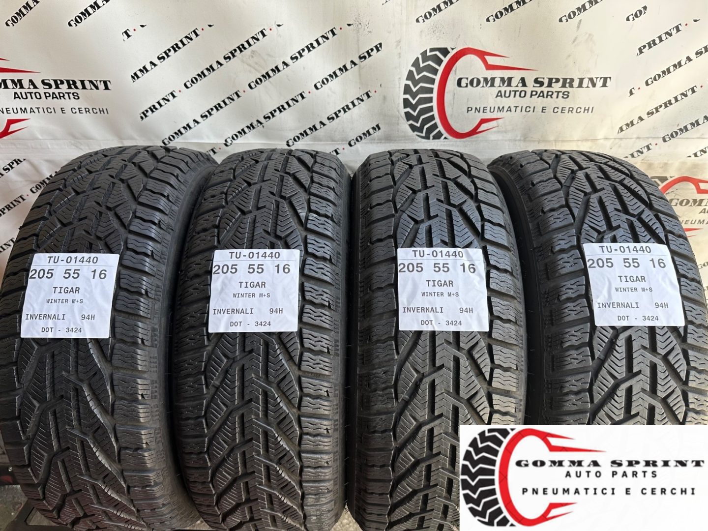 4 PNEUMATICI 205/55 R16 TIGAR INVERNALI SEMINUOVE