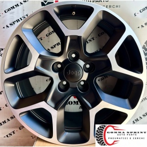 4 CERCHI IN LEGA ORIGINALI RAGGIO 17 JEEP RENEGADE COMPASS NERO OPACO DIAMANTATO (PARI AL NUOVO)
