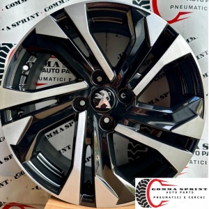 4 CERCHI IN LEGA ORIGINALI RAGGIO 17 PEUGEOT 2008 NERO LUCIDO DIAMANTATO (PARI AL NUOVO)