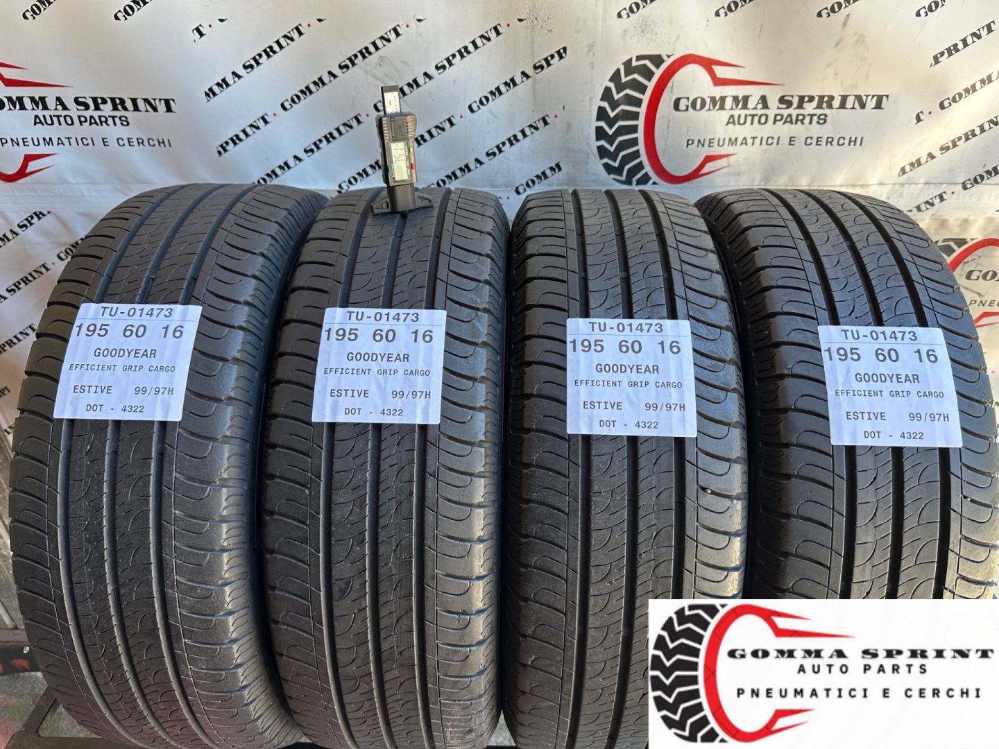 4 PNEUMATICI 195/60 R16C GOODYEAR ESTIVE 90%