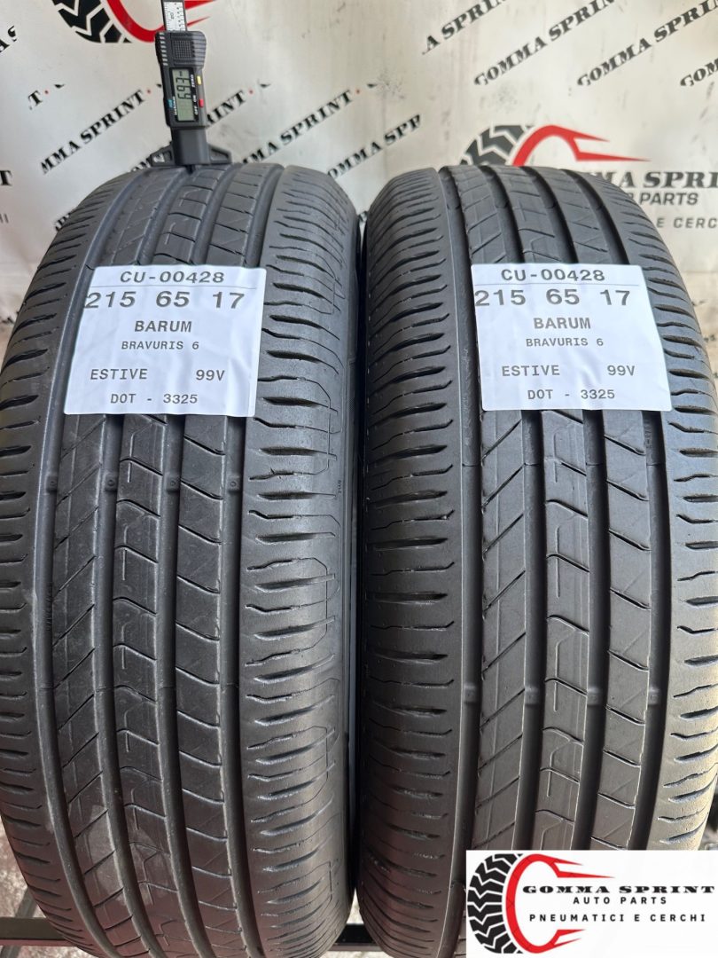 2 PNEUMATICI 215/65 R17 BARUM ESTIVE 85%