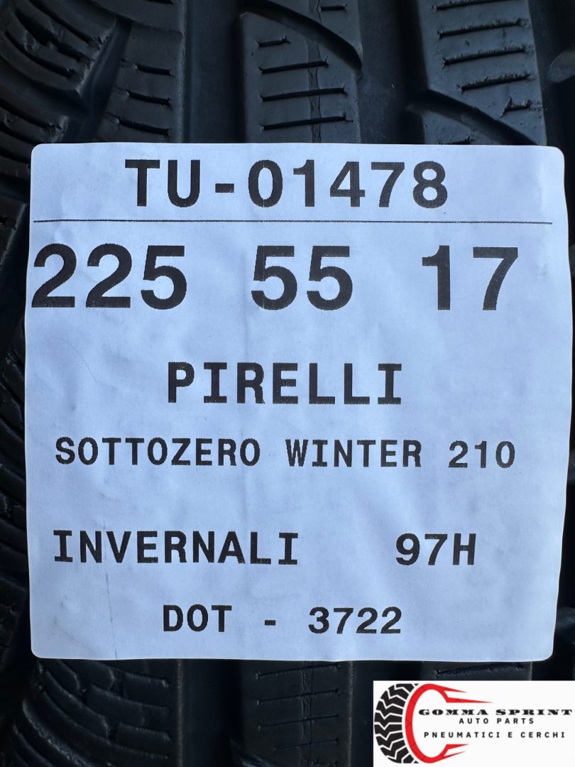 4 PNEUMATICI 225/55 R17 PIRELLI INVERNALI 75% - immagine 10