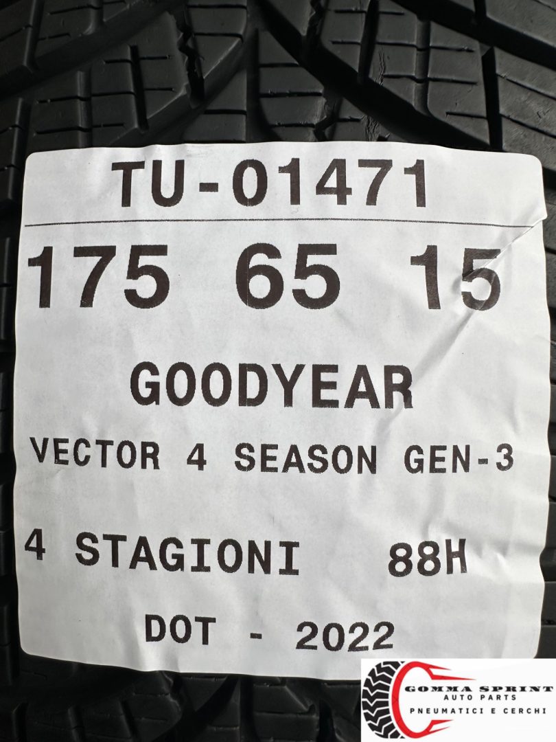 4 PNEUMATICI 175/65 R15 GOODYEAR 4 STAGIONI - immagine 11