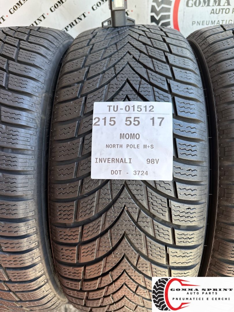4 PNEUMATICI 215/55 R17 MOMO INVERNALI 80% - immagine 2
