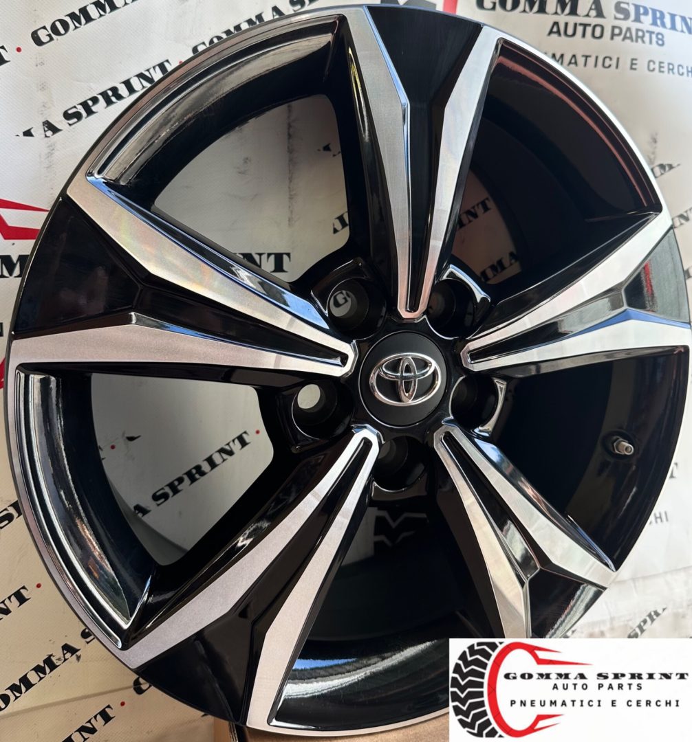 4 CERCHI IN LEGA ORIGINALI RAGGIO 17 TOYOTA C-HR NERO LUCIDO DIAMANTATO (PARI AL NUOVO) - immagine 2