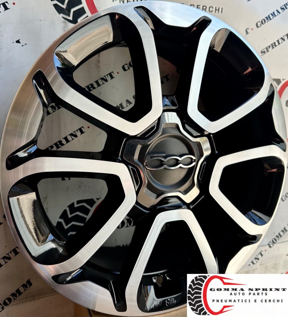 4 CERCHI IN LEGA ORIGINALI RAGGIO 16 FIAT 500X NERO LUCIDO DIAMANTATO (PARI AL NUOVO) - immagine 2