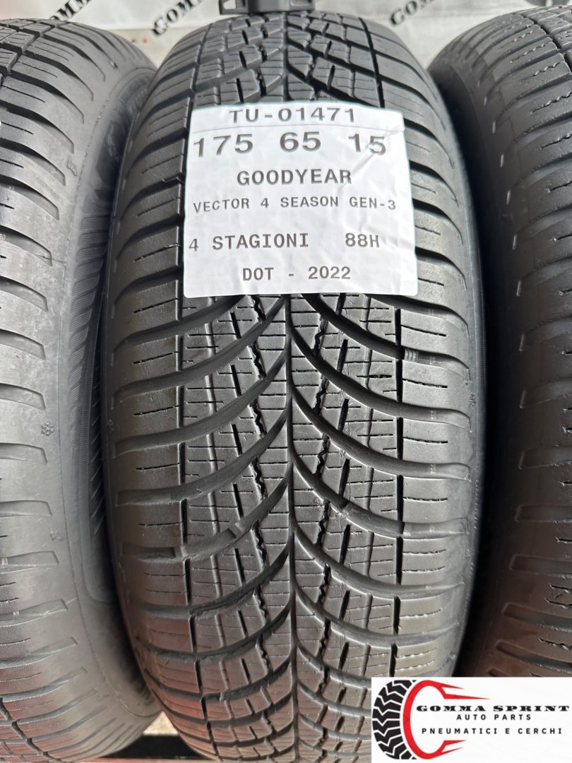 4 PNEUMATICI 175/65 R15 GOODYEAR 4 STAGIONI - immagine 2