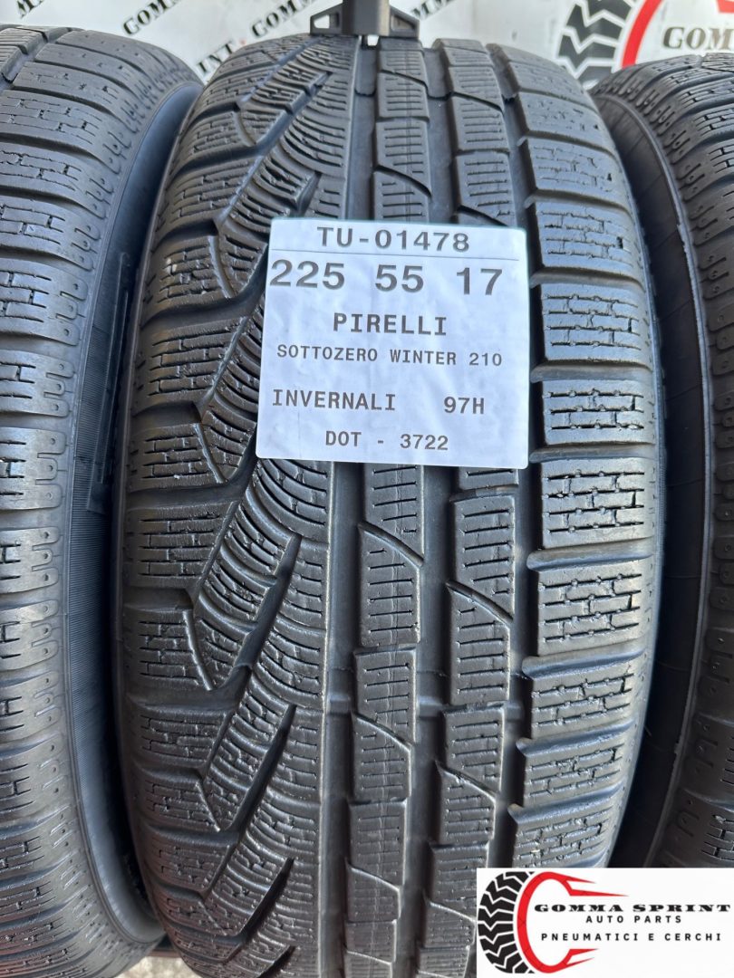 4 PNEUMATICI 225/55 R17 PIRELLI INVERNALI 75% - immagine 2