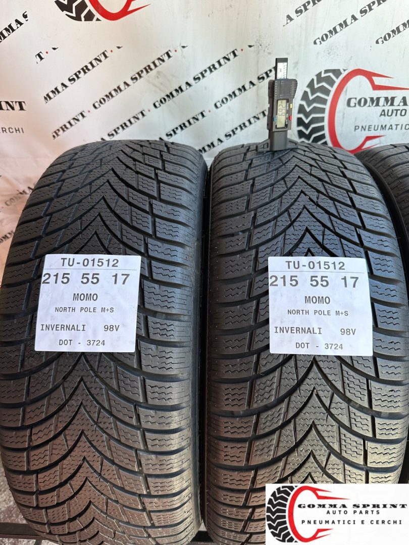 4 PNEUMATICI 215/55 R17 MOMO INVERNALI 80% - immagine 3
