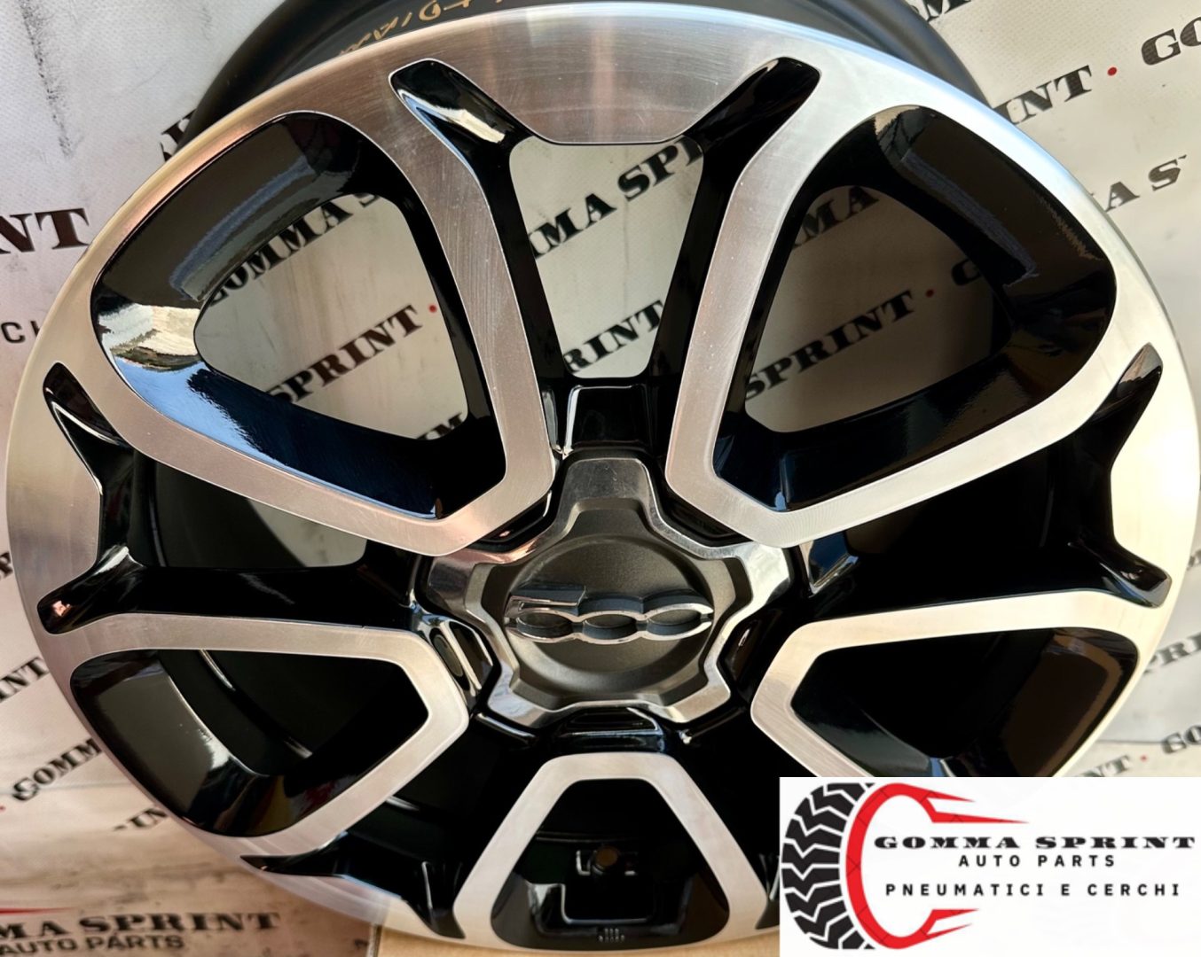 4 CERCHI IN LEGA ORIGINALI RAGGIO 16 FIAT 500X NERO LUCIDO DIAMANTATO (PARI AL NUOVO) - immagine 3