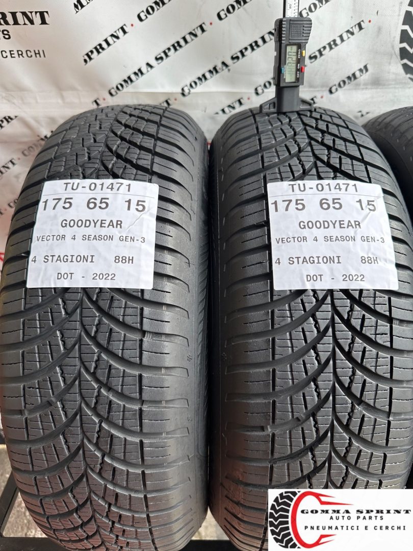 4 PNEUMATICI 175/65 R15 GOODYEAR 4 STAGIONI - immagine 3