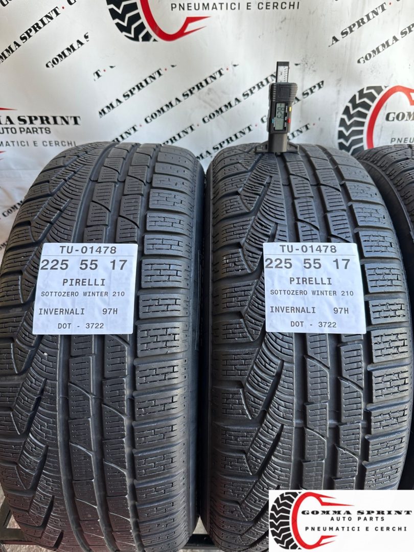 4 PNEUMATICI 225/55 R17 PIRELLI INVERNALI 75% - immagine 3