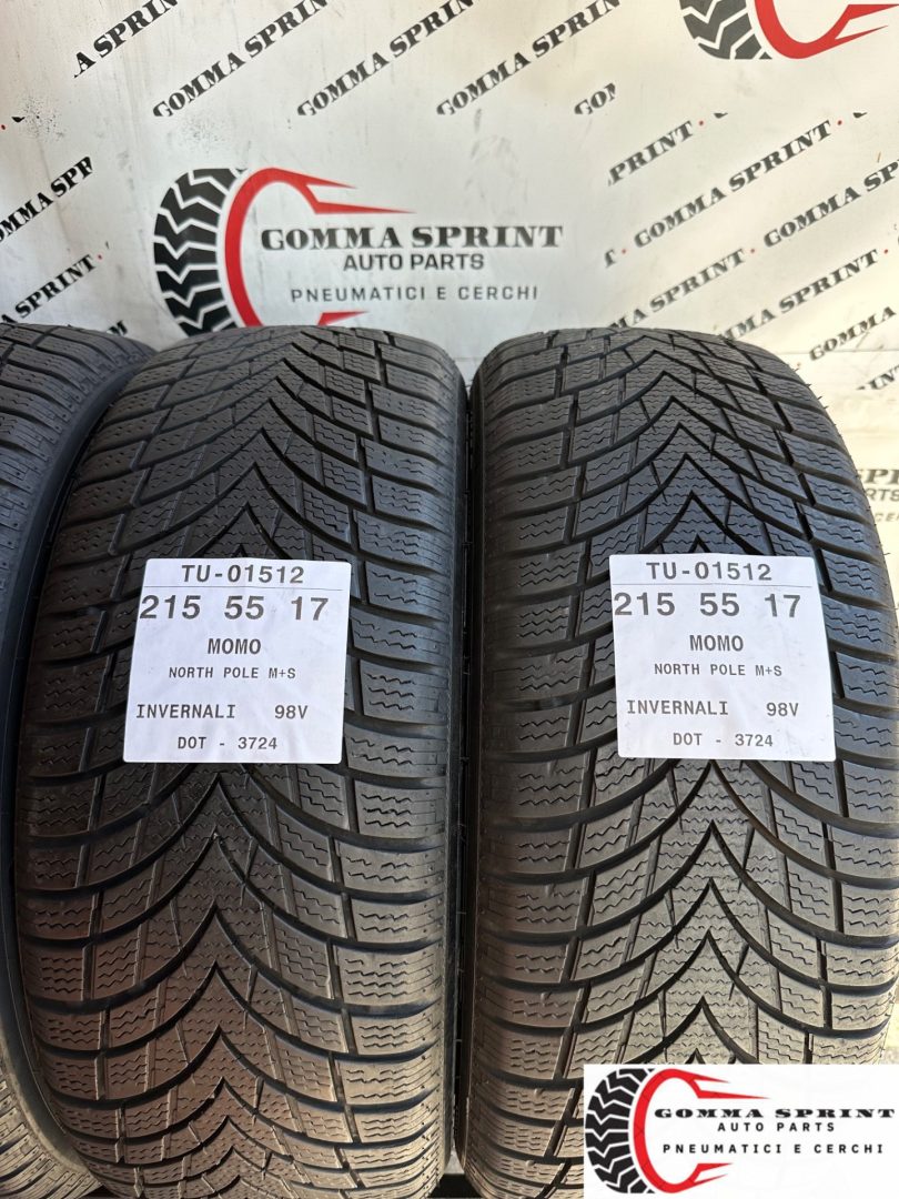 4 PNEUMATICI 215/55 R17 MOMO INVERNALI 80% - immagine 4