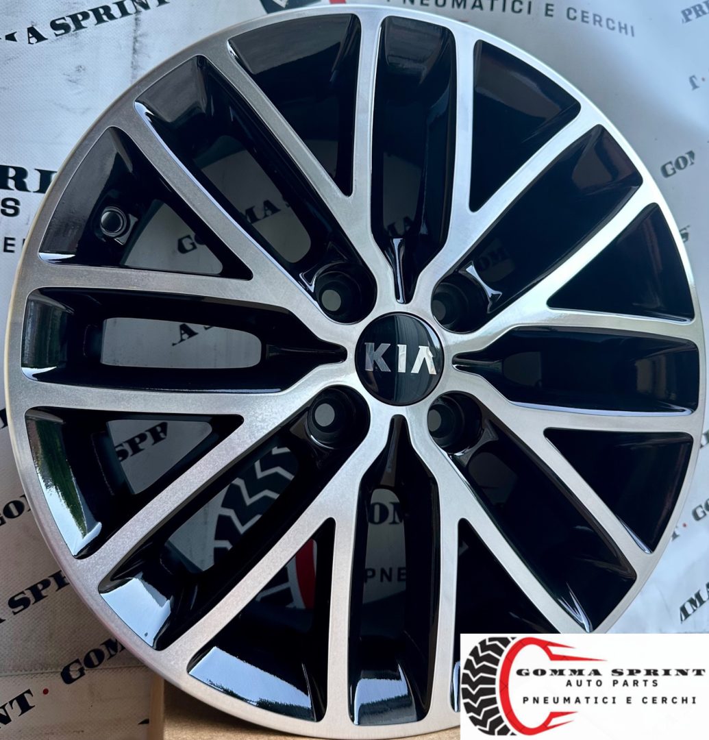4 CERCHI IN LEGA ORIGINALI RAGGIO 15 KIA RIO NERO LUCIDO DIAMANTATO (PARI AL NUOVO) - immagine 4