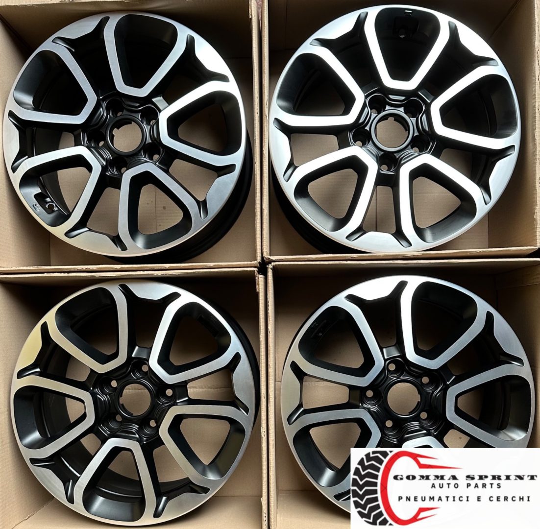 4 CERCHI IN LEGA ORIGINALI RAGGIO 16 FIAT 500X NERO OPACO DIAMANTATO (PARI AL NUOVO) - immagine 4
