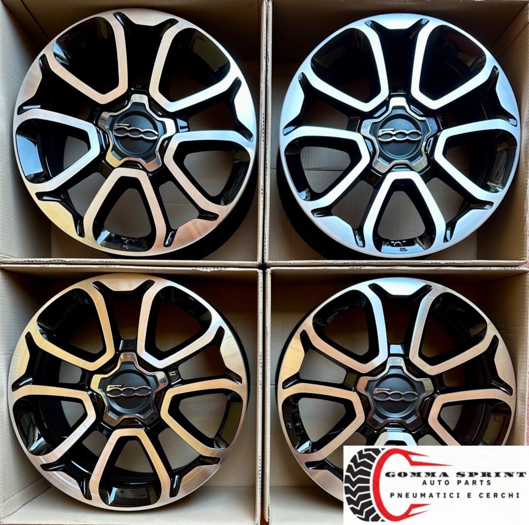 4 CERCHI IN LEGA ORIGINALI RAGGIO 16 FIAT 500X NERO LUCIDO DIAMANTATO (PARI AL NUOVO) - immagine 4